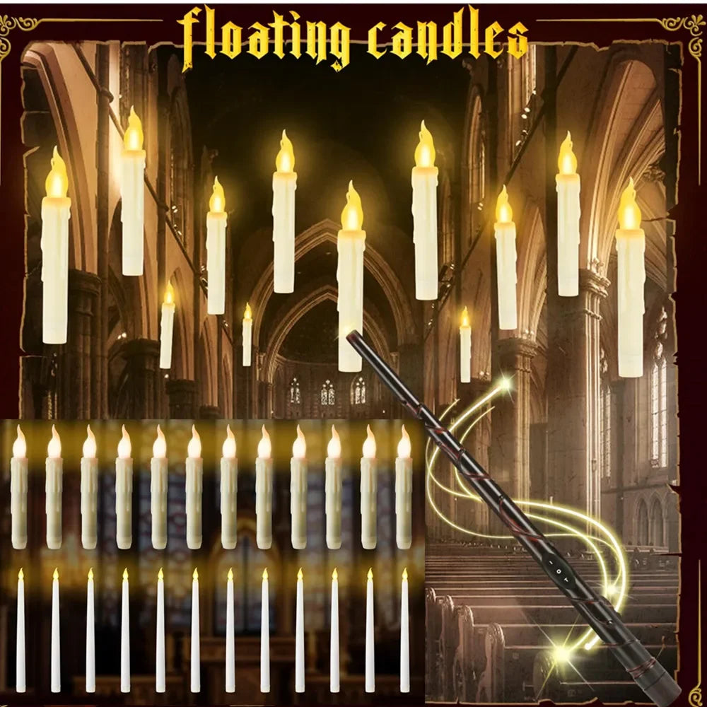 Floating Candles with Magic Wand Remote Control Flickering