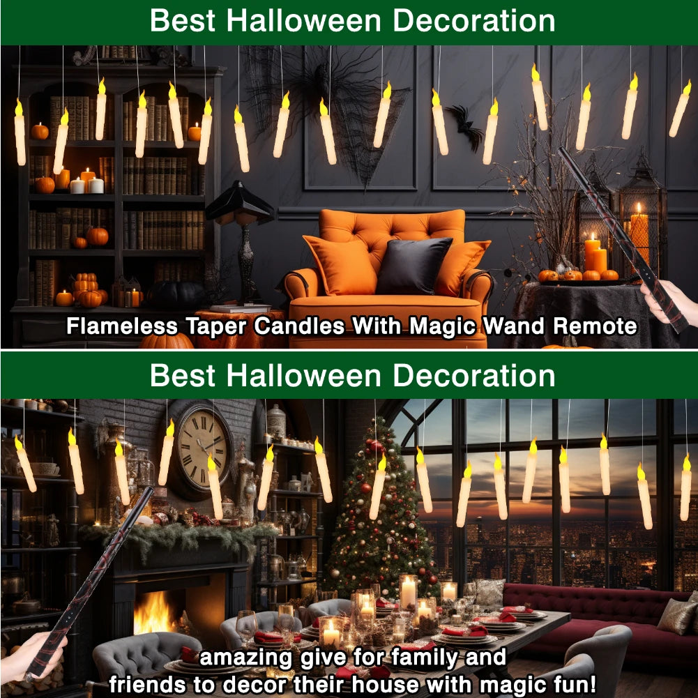 Floating Candles with Magic Wand Remote Control Flickering