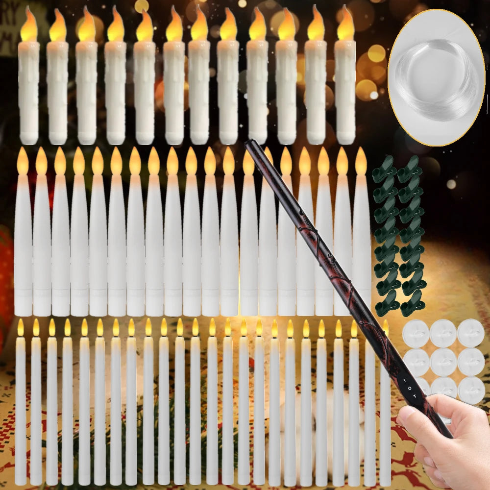 Floating Candles with Magic Wand Remote Control Flickering