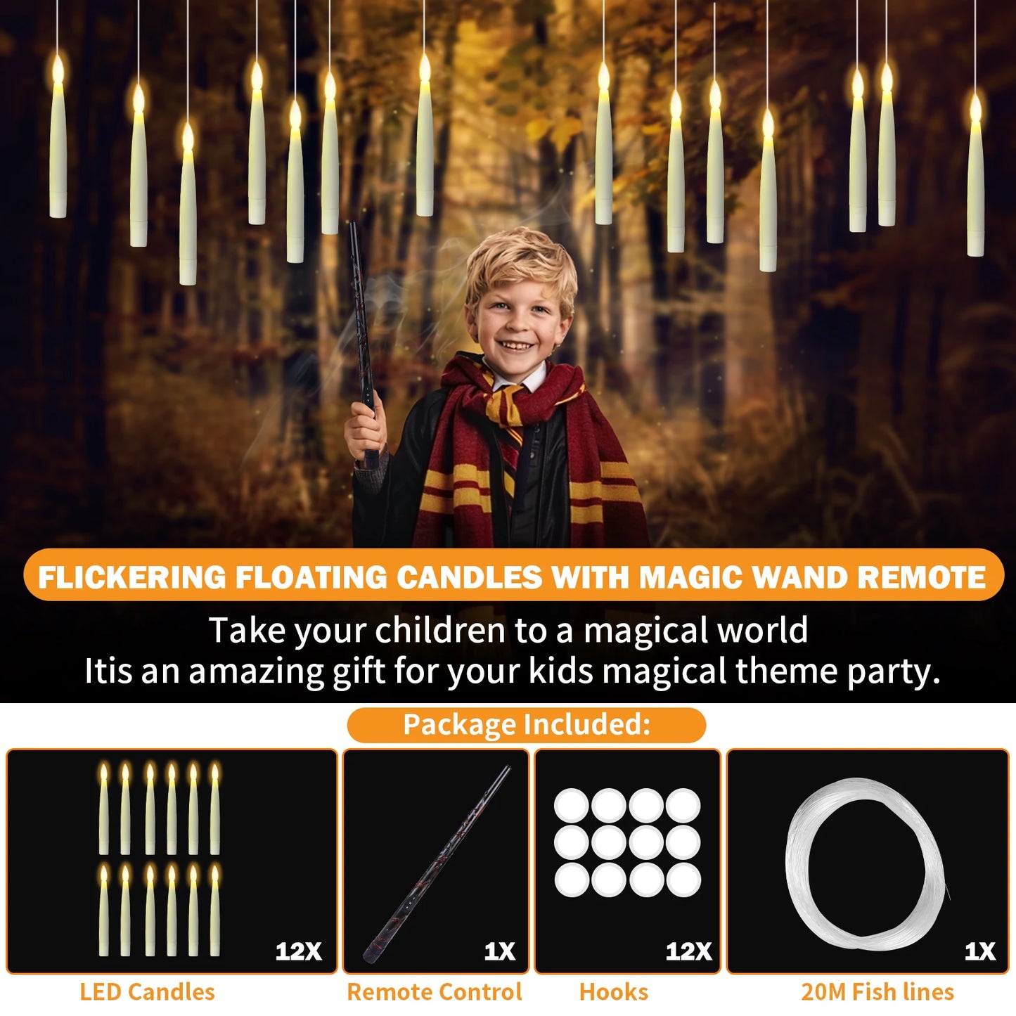 Floating Candles with Magic Wand Remote Control Flickering
