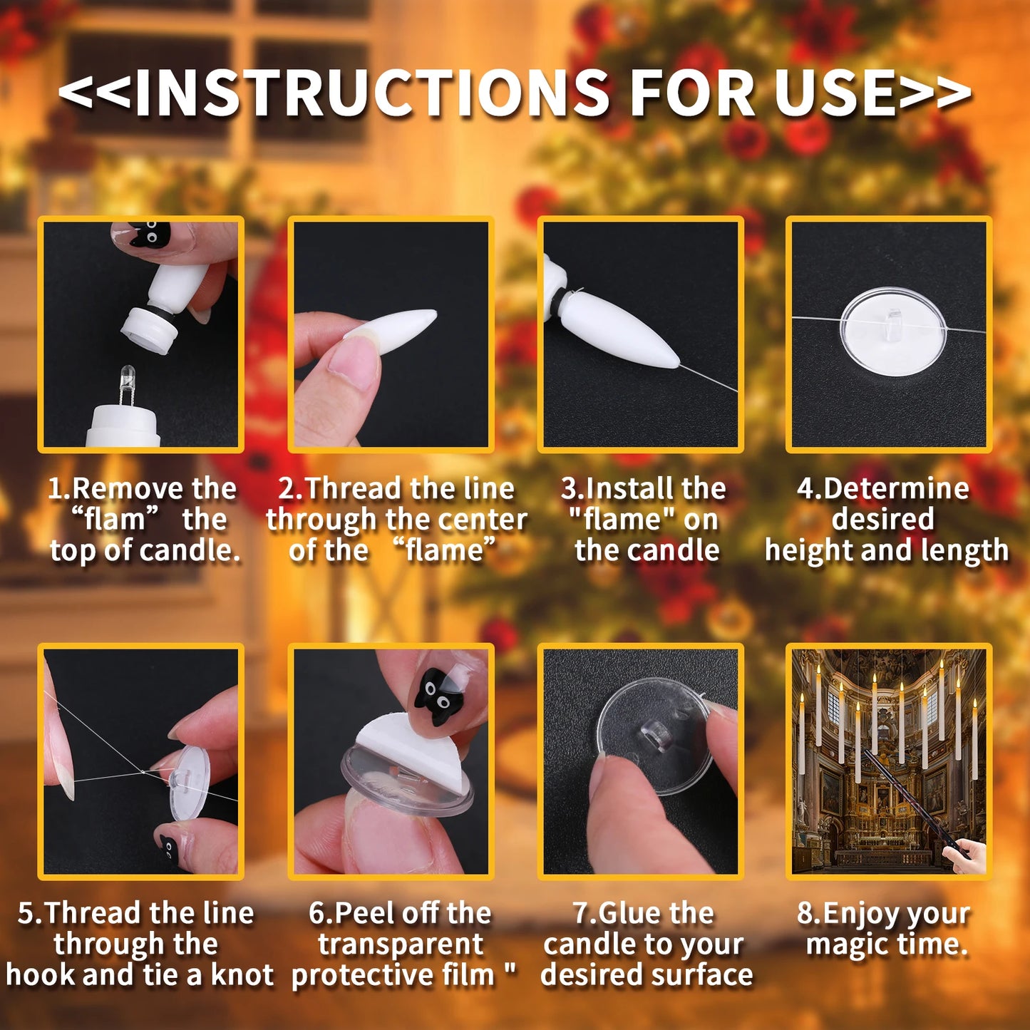 Floating Candles with Magic Wand Remote Control Flickering