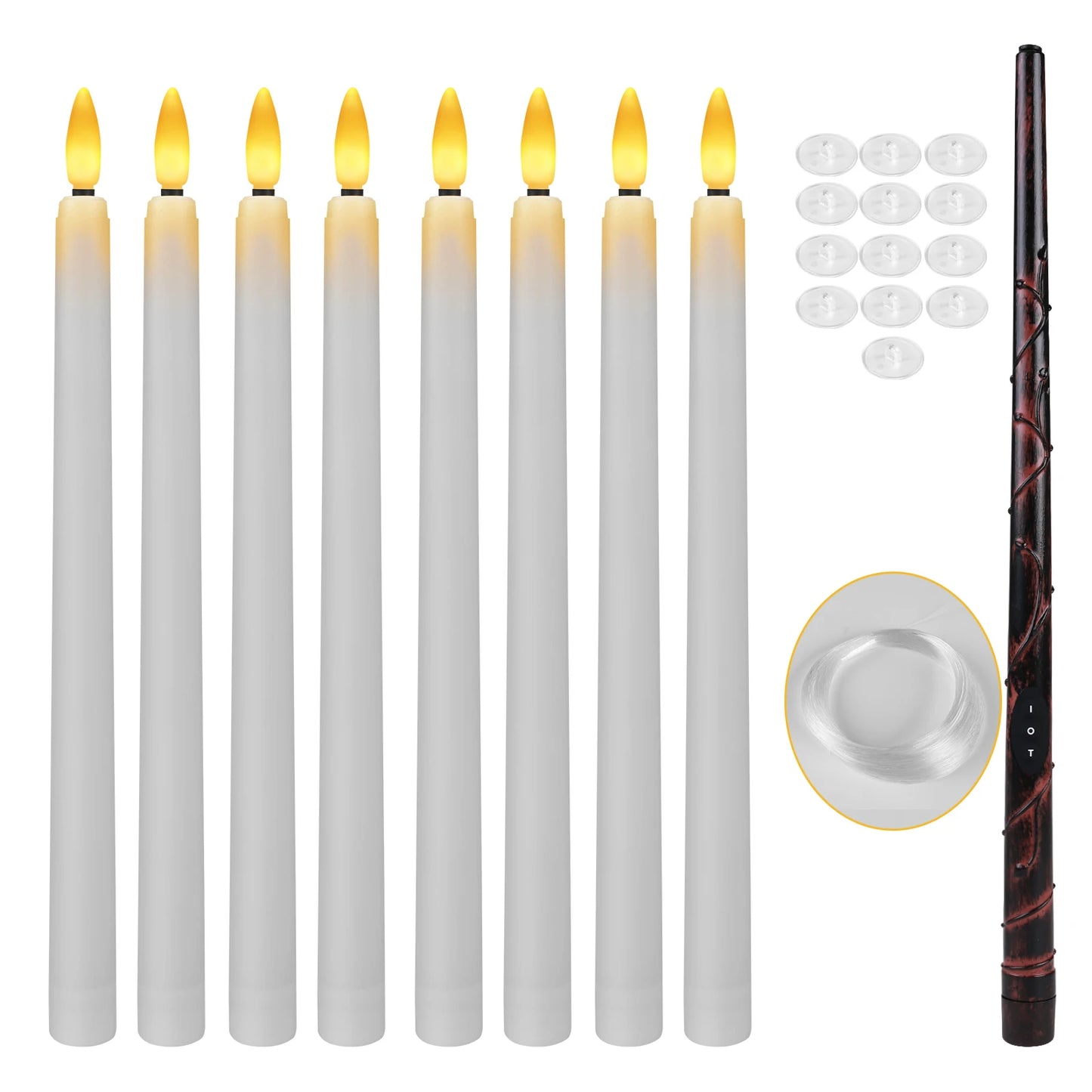 Floating Candles with Magic Wand Remote Control Flickering