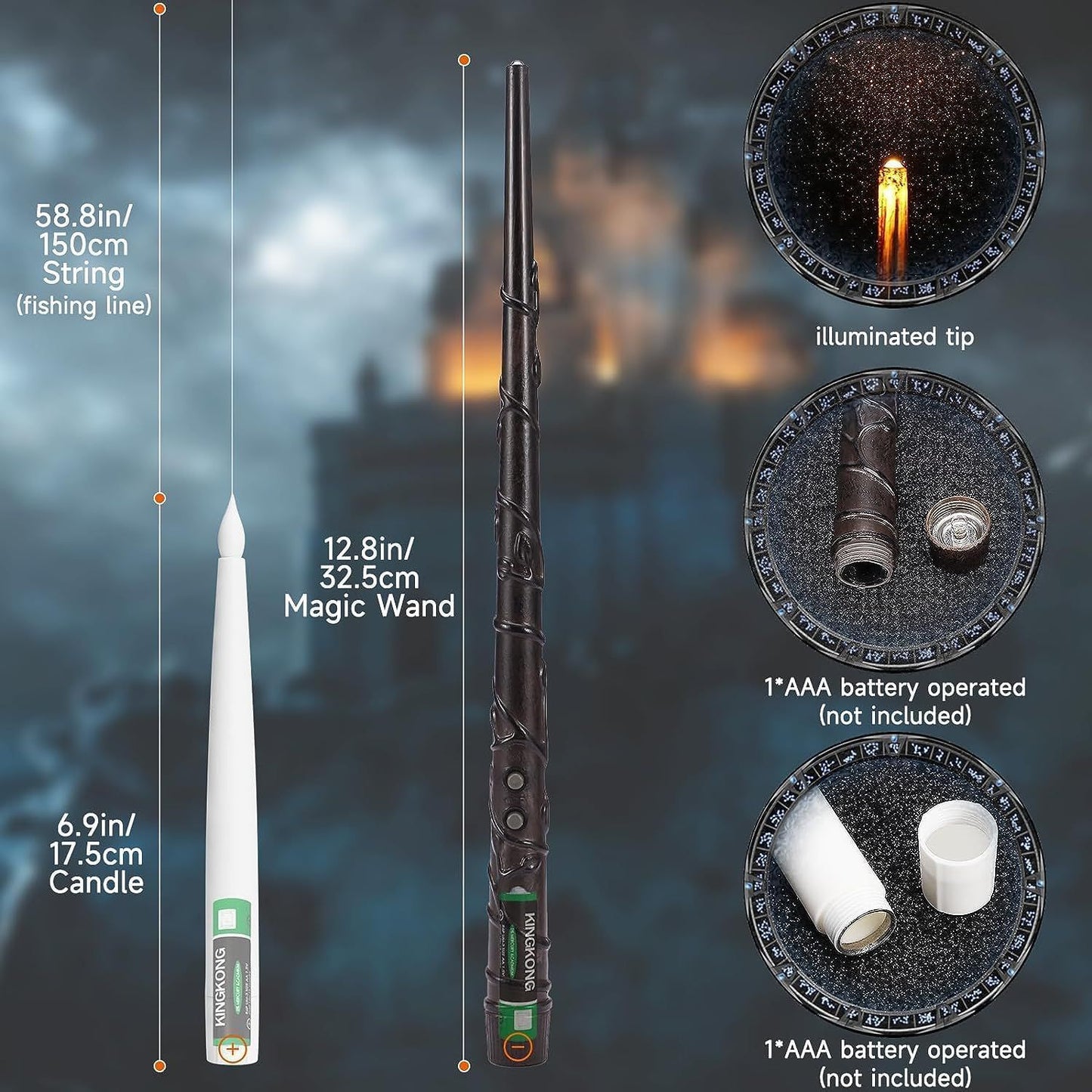 Christmas LED electronic candles with magic sticks