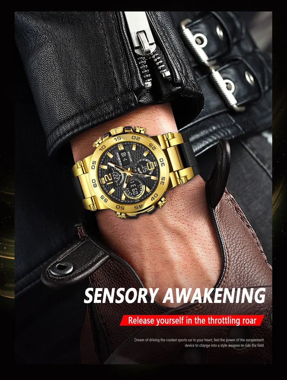 LIGE New Watches For Men 50M Waterproof Clock Alarm