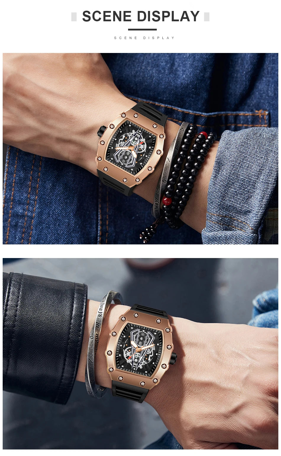 WWOOR Luxury Watch For Men Large Dial Multifunction Sports