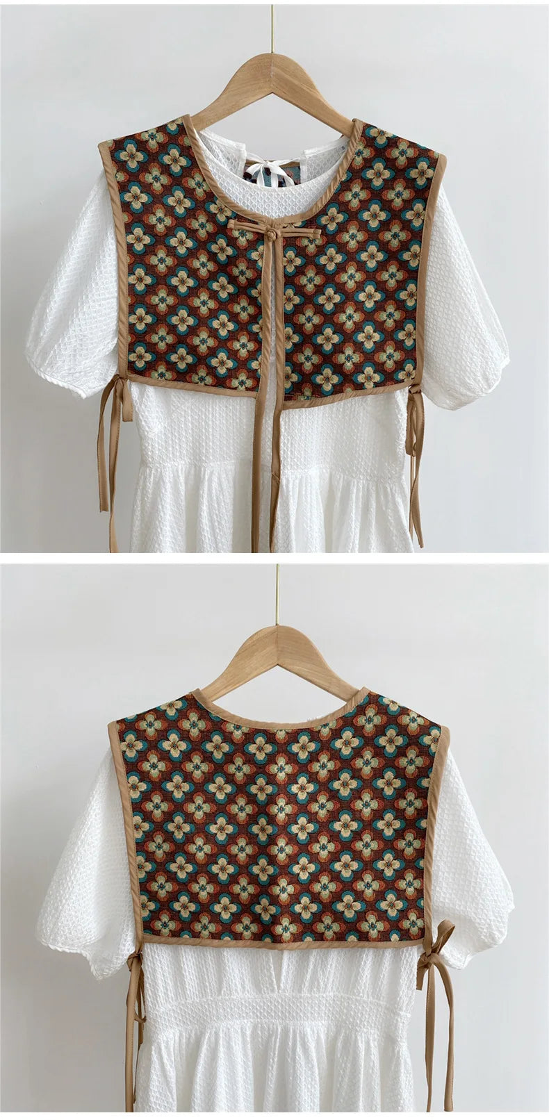 Vests Women Embroidery Lace-up Chic Vintage