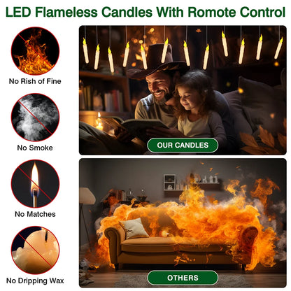 Floating Candles with Magic Wand Remote Control Flickering