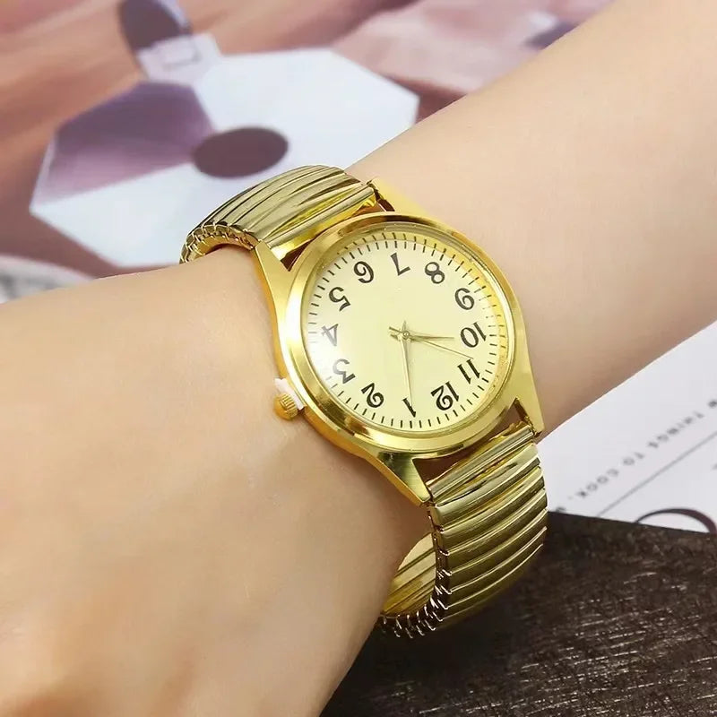 Man Women Couple Wrist Watches Stainless Steel Band Alloy