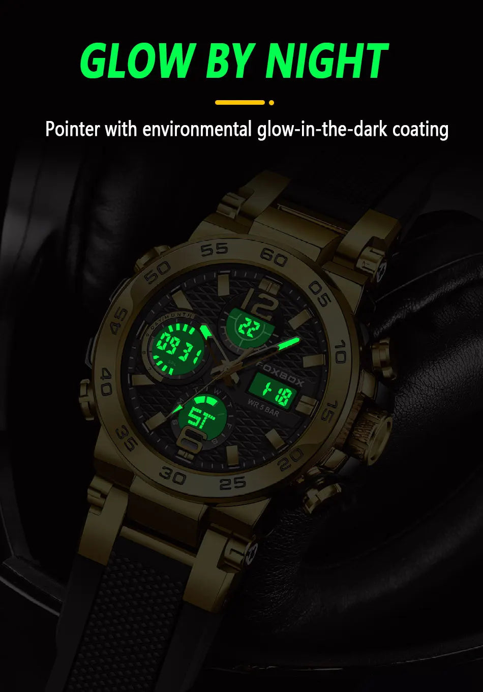 LIGE New Watches For Men 50M Waterproof Clock Alarm