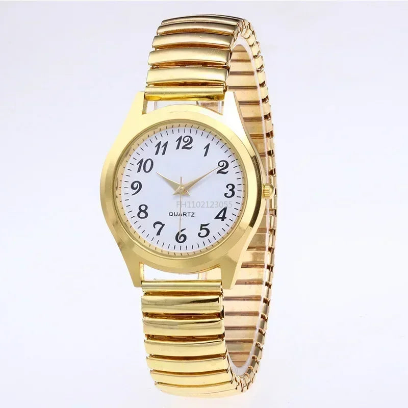 Man Women Couple Wrist Watches Stainless Steel Band Alloy