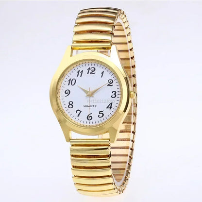 Man Women Couple Wrist Watches Stainless Steel Band Alloy