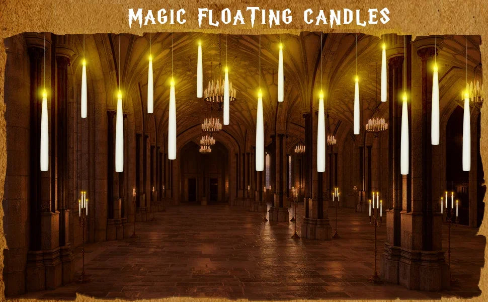 12/10 PCS LED Floating Candles with Magic Wand Flameless