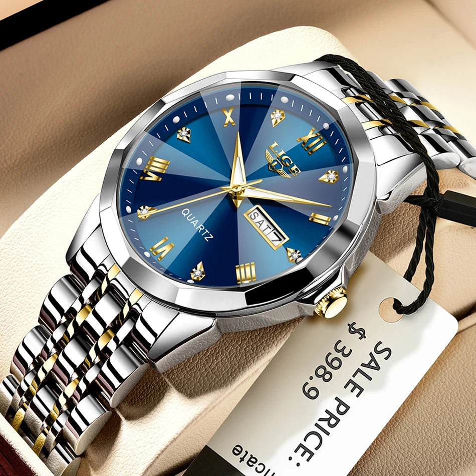 LIGE Fashion Quartz Wristwatches Casual Sport Military Watch