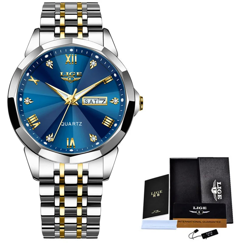 LIGE Fashion Quartz Wristwatches Casual Sport Military Watch