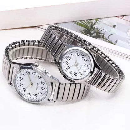 Man Women Couple Wrist Watches Stainless Steel Band Alloy