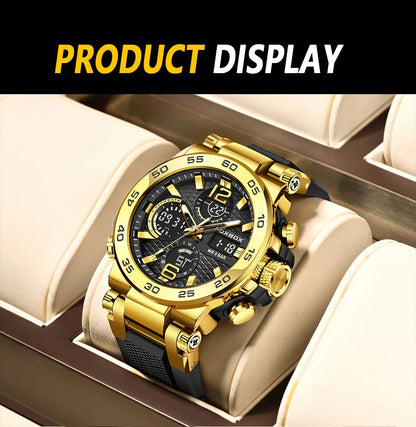 LIGE New Watches For Men 50M Waterproof Clock Alarm