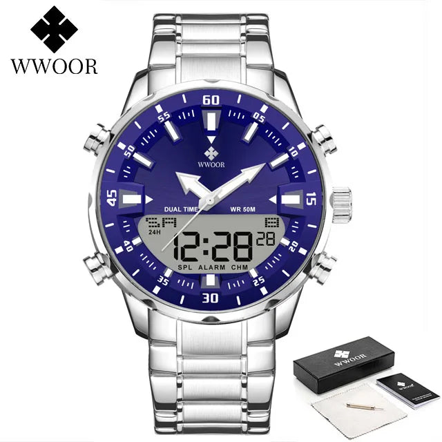 WWOOR New Luxury Digital Watch For Men Sports Big Watches