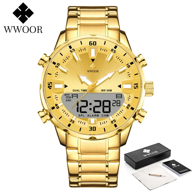 WWOOR New Luxury Digital Watch For Men Sports Big Watches