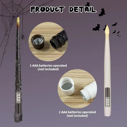 12/10 PCS LED Floating Candles with Magic Wand Flameless