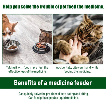 Pet Medication Dispenser, Pressing Feeding Stick for Cats and Dogs