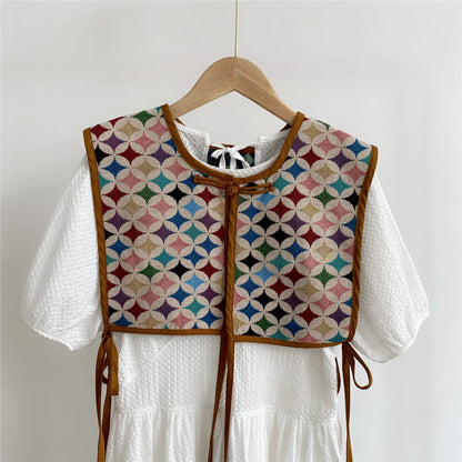 Vests Women Embroidery Lace-up Chic Vintage