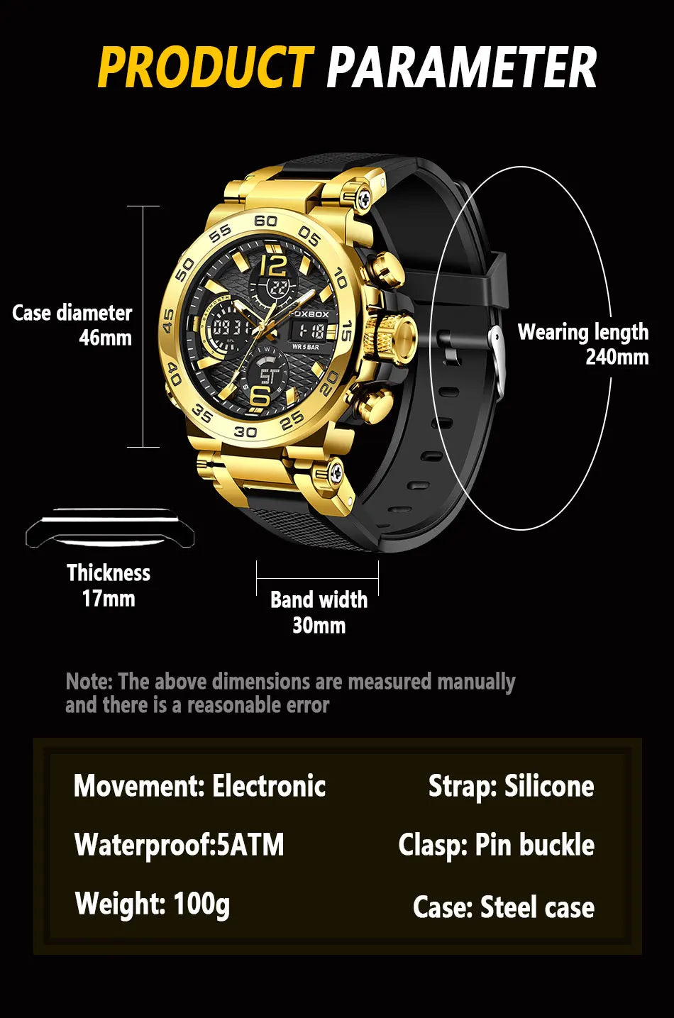 LIGE New Watches For Men 50M Waterproof Clock Alarm