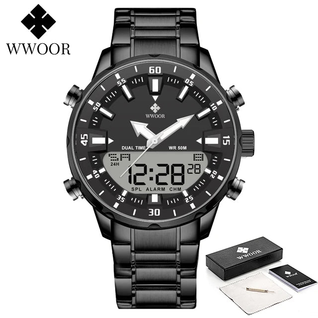 WWOOR New Luxury Digital Watch For Men Sports Big Watches