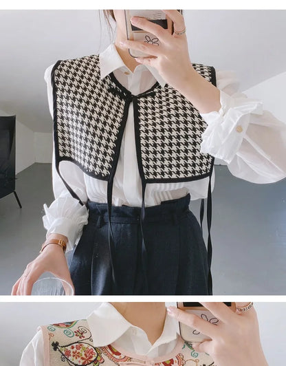 Vests Women Embroidery Lace-up Chic Vintage