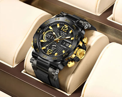 LIGE New Watches For Men 50M Waterproof Clock Alarm