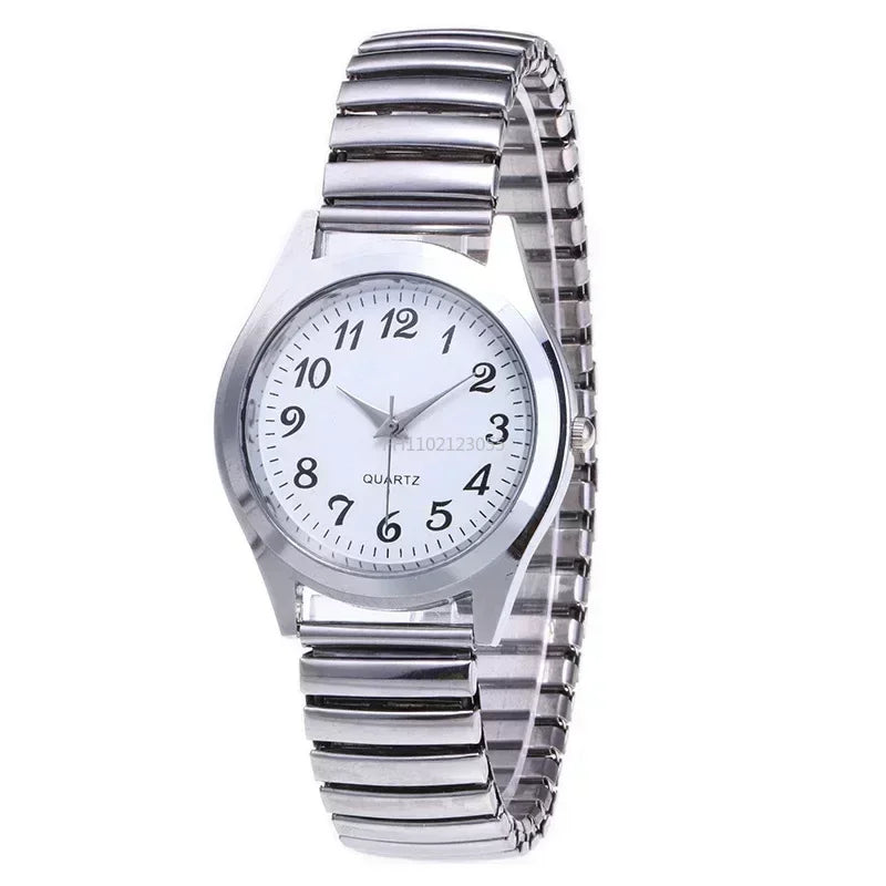 Man Women Couple Wrist Watches Stainless Steel Band Alloy