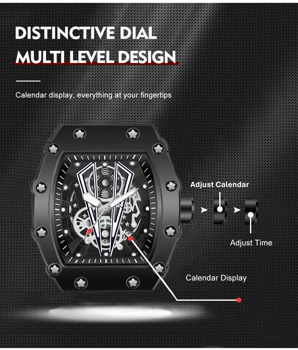 WWOOR Luxury Watch For Men Large Dial Multifunction Sports