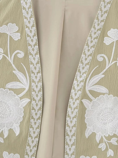 2025 Women Fashion Floral Embroidery Vest Vintage Sleeveless