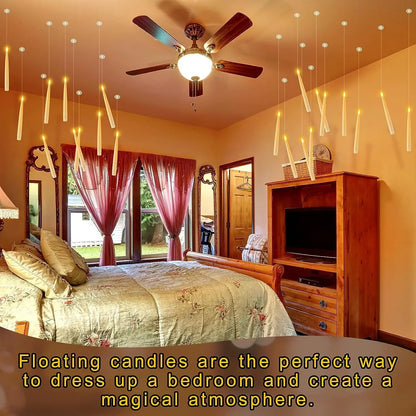 12/10 PCS LED Floating Candles with Magic Wand Flameless