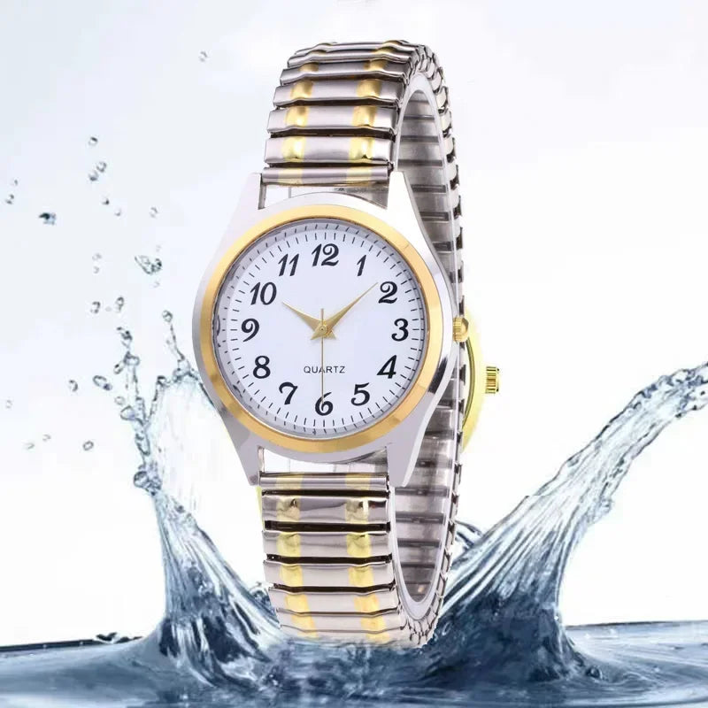 Man Women Couple Wrist Watches Stainless Steel Band Alloy
