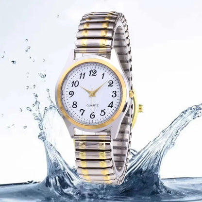Man Women Couple Wrist Watches Stainless Steel Band Alloy