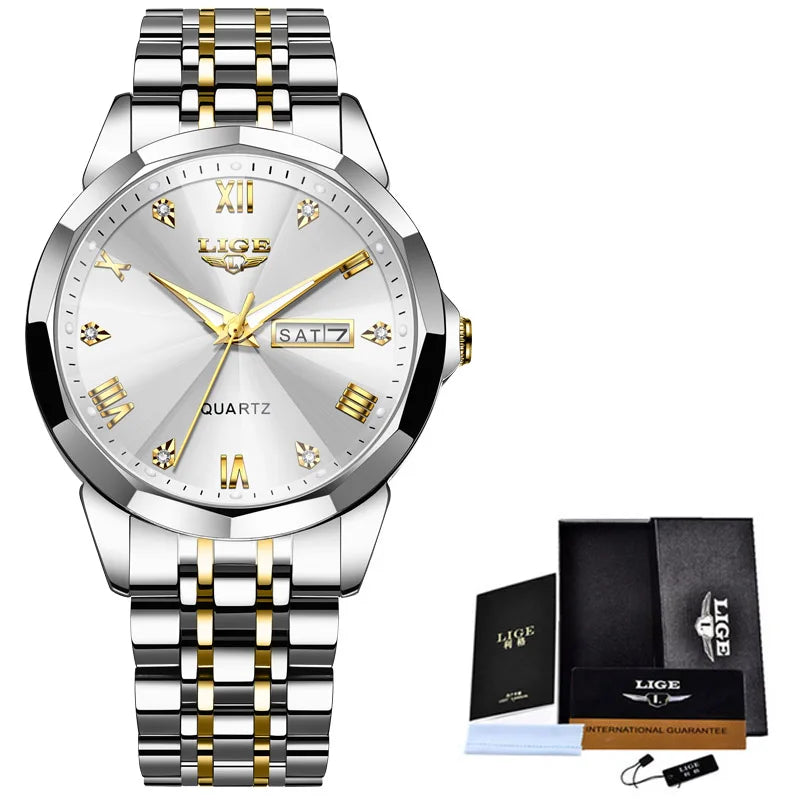LIGE Fashion Quartz Wristwatches Casual Sport Military Watch