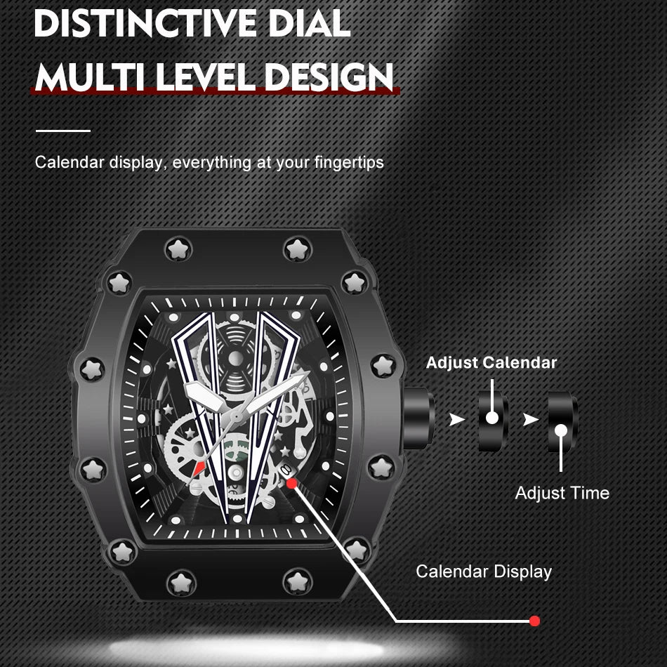 WWOOR Luxury Watch For Men Large Dial Multifunction Sports