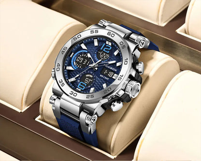 LIGE New Watches For Men 50M Waterproof Clock Alarm