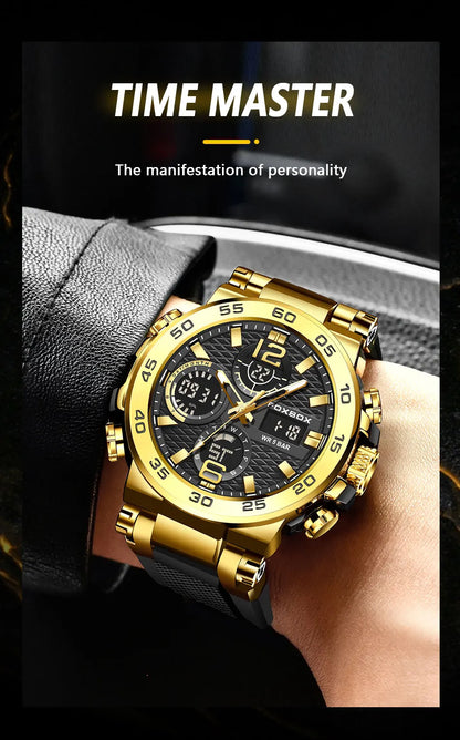 LIGE New Watches For Men 50M Waterproof Clock Alarm