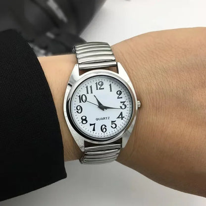 Man Women Couple Wrist Watches Stainless Steel Band Alloy