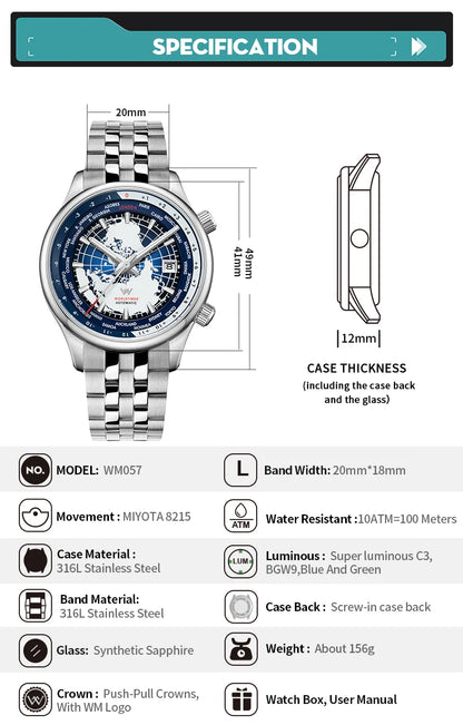 WM Watch Automatic Mechanical Men Watches High Quality