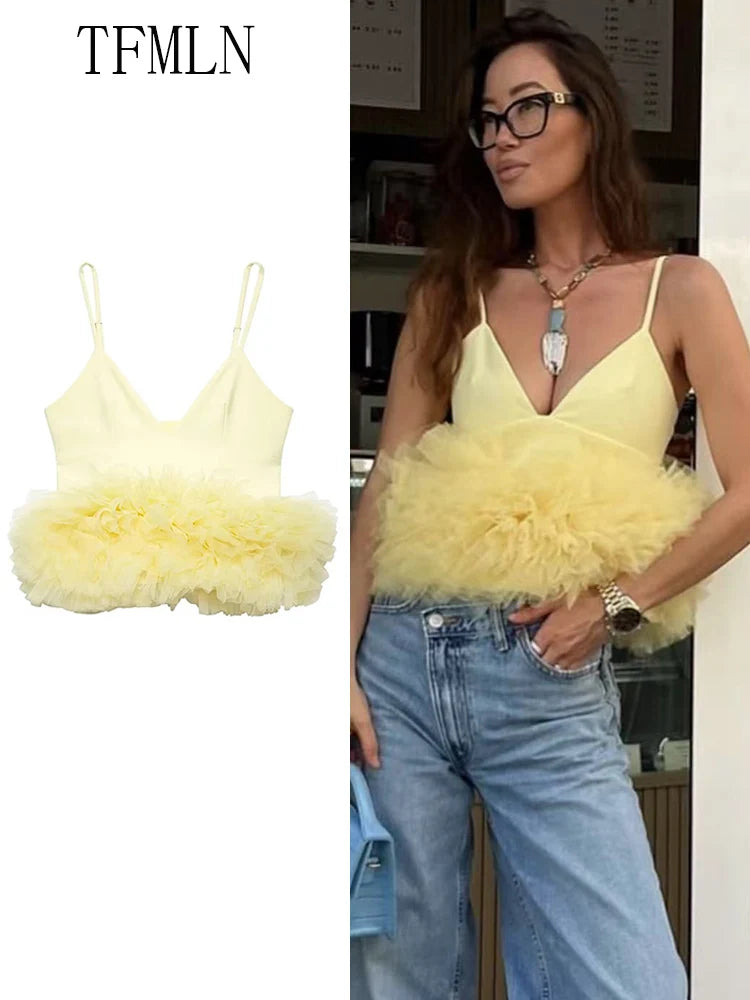 TFMLN 2025 Fashion Hem Tierred Camisole For Women