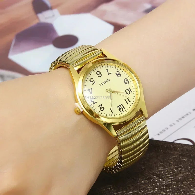 Man Women Couple Wrist Watches Stainless Steel Band Alloy