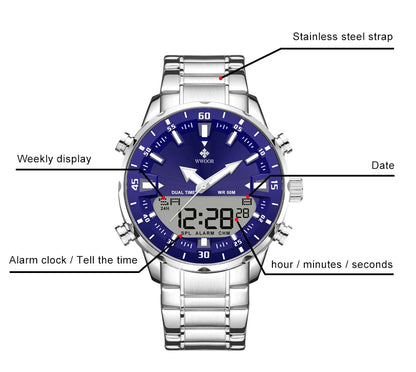WWOOR New Luxury Digital Watch For Men Sports Big Watches
