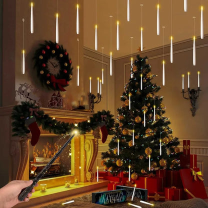 12/10 PCS LED Floating Candles with Magic Wand Flameless