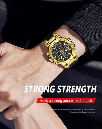 LIGE New Watches For Men 50M Waterproof Clock Alarm