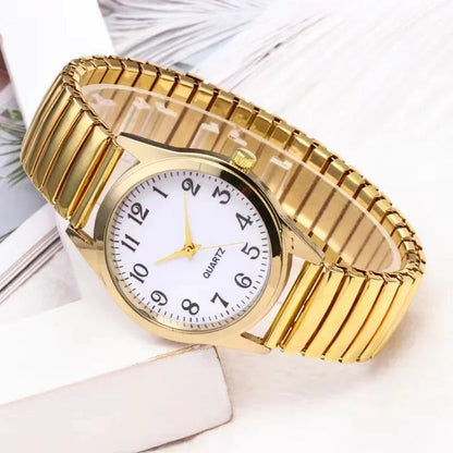 Man Women Couple Wrist Watches Stainless Steel Band Alloy