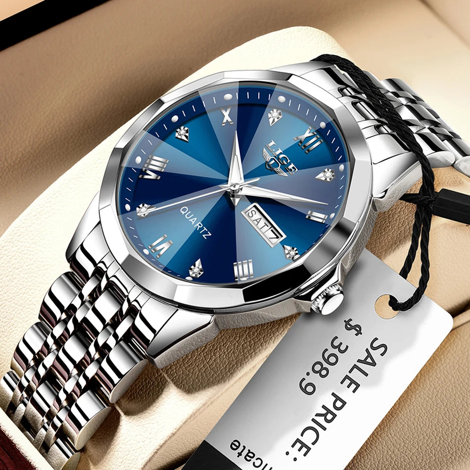 LIGE Fashion Quartz Wristwatches Casual Sport Military Watch