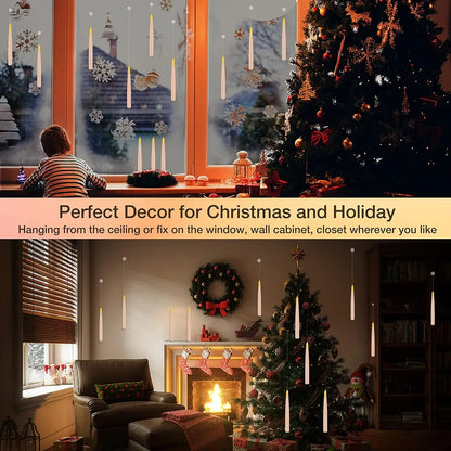 12/10 PCS LED Floating Candles with Magic Wand Flameless