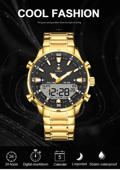 WWOOR New Luxury Digital Watch For Men Sports Big Watches
